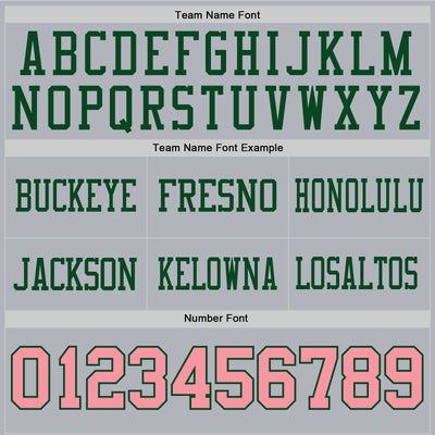 Custom Gray Medium Pink-Green Authentic Football Jersey