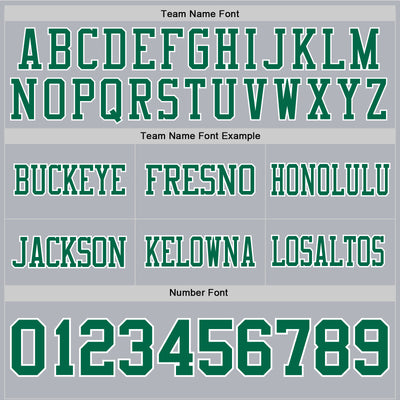 Custom Gray Kelly Green-White Authentic Football Jersey