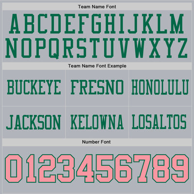 Custom Gray Medium Pink-Kelly Green Authentic Football Jersey