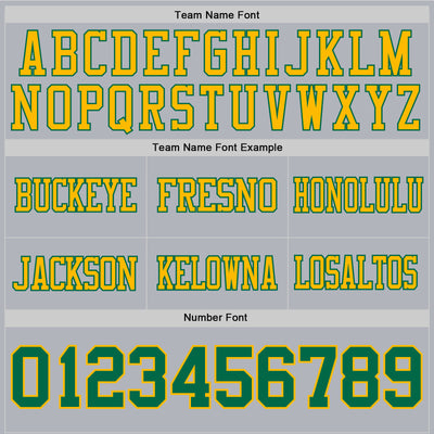Custom Gray Kelly Green-Gold Authentic Football Jersey