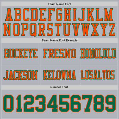 Custom Gray Kelly Green-Orange Authentic Football Jersey