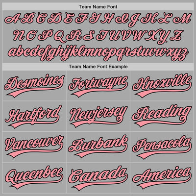 Custom Stitched Gray Medium Pink-Black Baseball Pullover Sweatshirt Hoodie