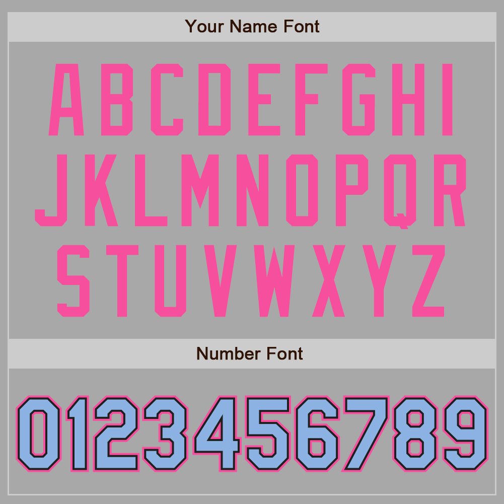 Custom Stitched Gray Light Blue Pink-Black Baseball Pullover Sweatshirt Hoodie