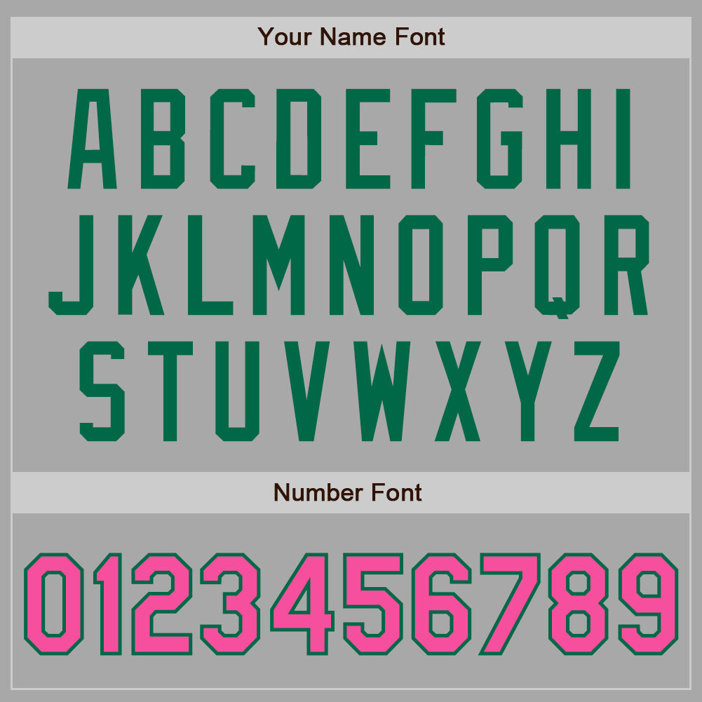 Custom Stitched Gray Pink-Kelly Green Baseball Pullover Sweatshirt Hoodie