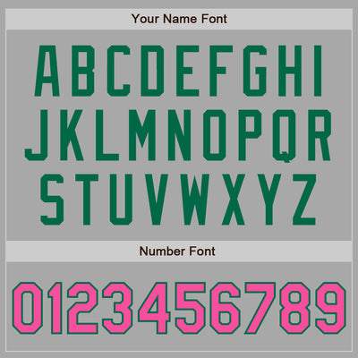 Custom Stitched Gray Pink-Kelly Green Baseball Pullover Sweatshirt Hoodie