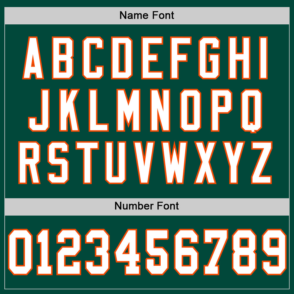 Custom Green White-Orange Mesh Authentic Throwback Football Jersey