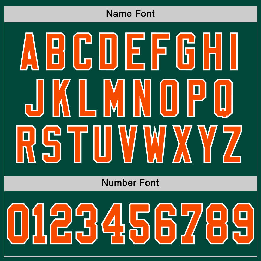 Custom Green Orange-White Mesh Authentic Throwback Football Jersey