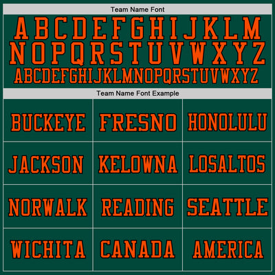 Custom Green Orange-Black Mesh Authentic Throwback Football Jersey