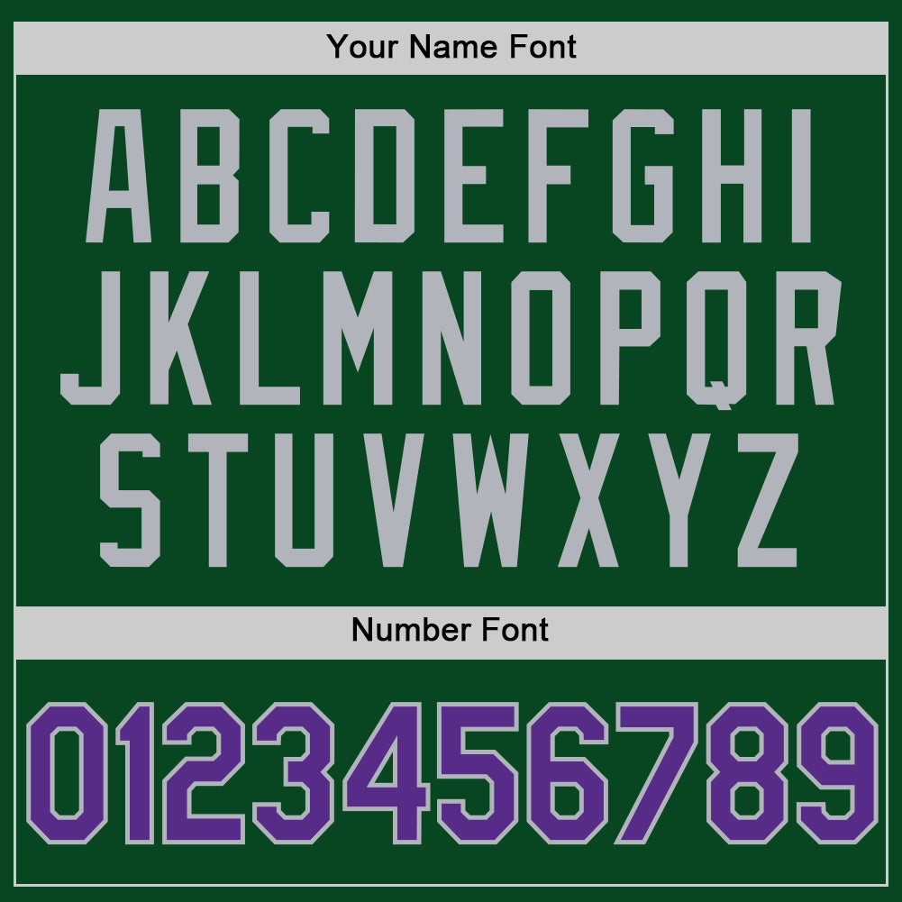 Custom Green Purple-Gray Authentic Throwback Basketball Jersey