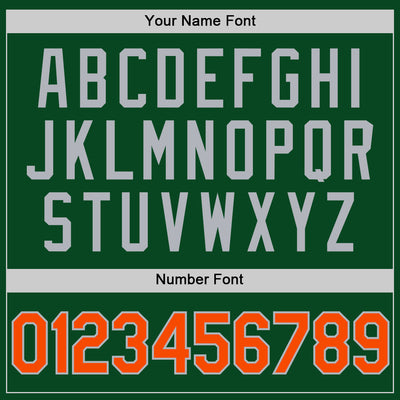 Custom Green Orange-Gray Authentic Throwback Basketball Jersey