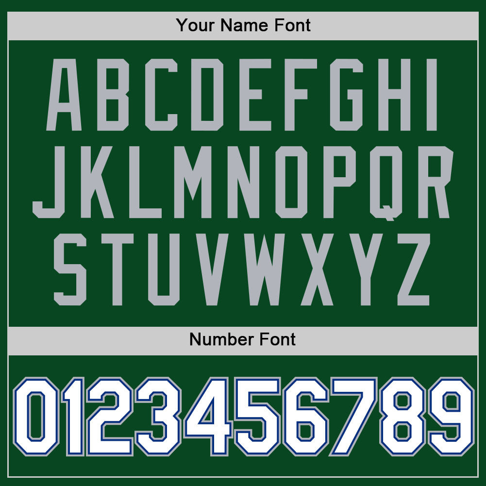 Custom Green White Royal-Gray Authentic Throwback Basketball Jersey