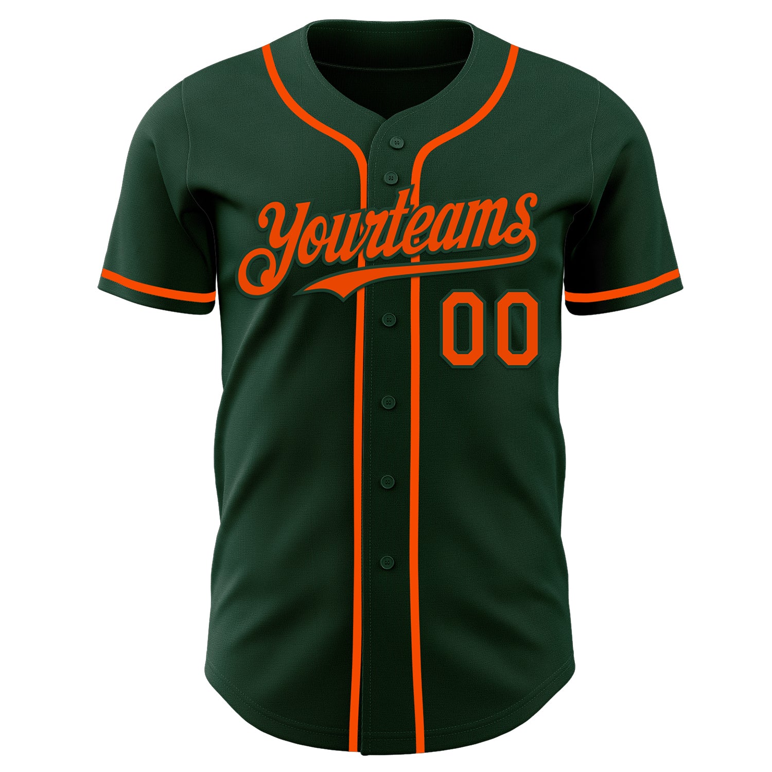 Custom Green Orange Authentic Baseball Jersey