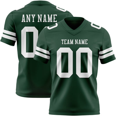 Custom Green White Authentic Football Jersey