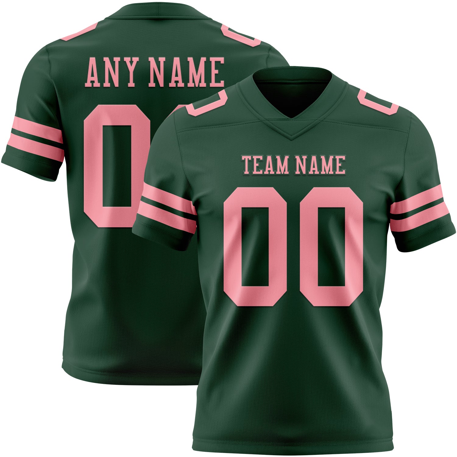 Custom Green Medium Pink Authentic Football Jersey