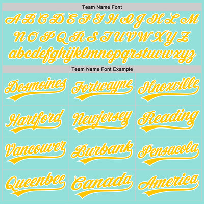 Custom Ice Blue Yellow-White Authentic Baseball Jersey