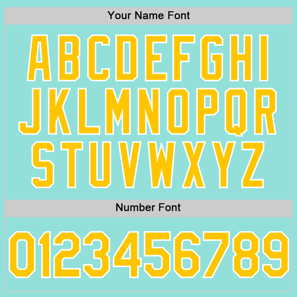 Custom Ice Blue Yellow-White Authentic Baseball Jersey