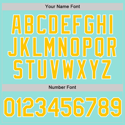 Custom Ice Blue Yellow-White Authentic Baseball Jersey