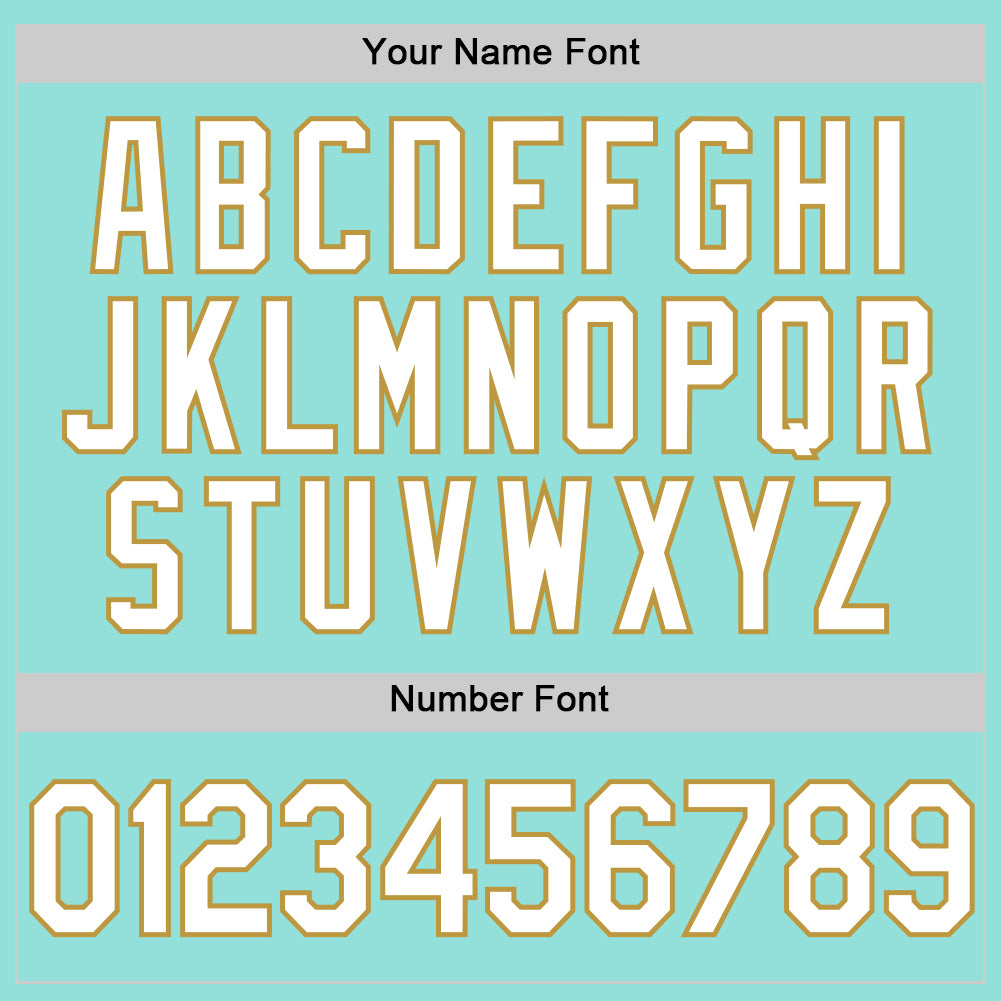 Custom Ice Blue White-Old Gold Authentic Baseball Jersey