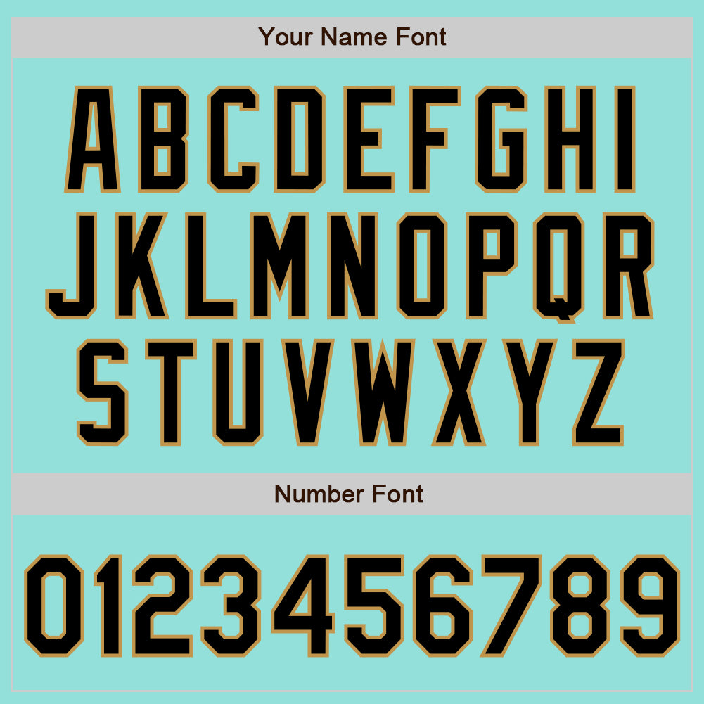 Custom Ice Blue Black-Old Gold Authentic Baseball Jersey