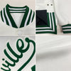 Custom White Kelly Green Bomber Full-Snap Varsity Letterman Jacket