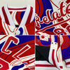 Custom Figure Red-Royal 3D Pattern Design Bomber Full-Snap Varsity Letterman Jacket