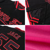 Custom Pink Gold-Black Bomber Full-Snap Varsity Letterman Jacket