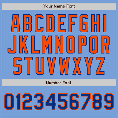 Custom Light Blue Royal-Orange Bomber Full-Snap Varsity Letterman Jacket