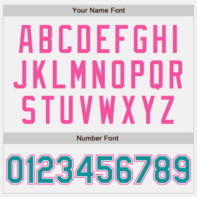 Custom White Teal Pinstripe Pink Bomber Full-Snap Varsity Letterman Jacket