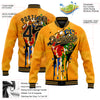 Custom Gold Black-Old Gold Black History Month 3D Pattern Design Bomber Full-Snap Varsity Letterman Jacket