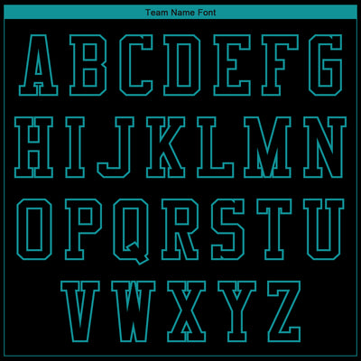 Custom Black Teal 3D Pattern Design Bomber Full-Snap Varsity Letterman Jacket