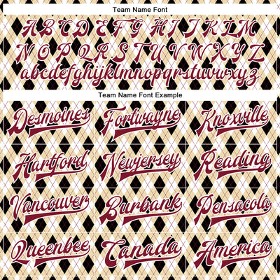 Custom City Cream Crimson-Black Check Board 3D Pattern Design Bomber Full-Snap Varsity Letterman Jacket