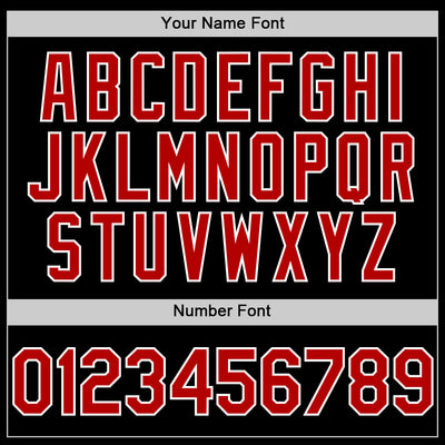 Custom Black Red-White Bomber Full-Snap Varsity Letterman Hoodie Jacket