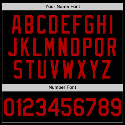 Custom Black Red Bomber Full-Snap Varsity Letterman Two Tone Hoodie Jacket