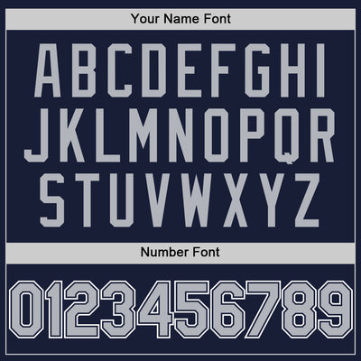 Custom Navy Gray-White Bomber Full-Snap Varsity Letterman Two Tone Hoodie Jacket