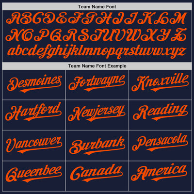 Custom Navy Orange Bomber Full-Snap Varsity Letterman Two Tone Hoodie Jacket