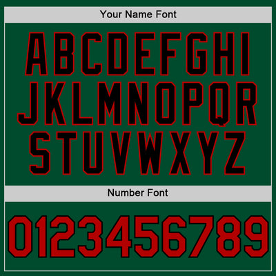 Custom Kelly Green Red-Black Bomber Full-Snap Varsity Letterman Hoodie Jacket