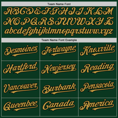 Custom Green Old Gold-Black Bomber Full-Snap Varsity Letterman Hoodie Jacket