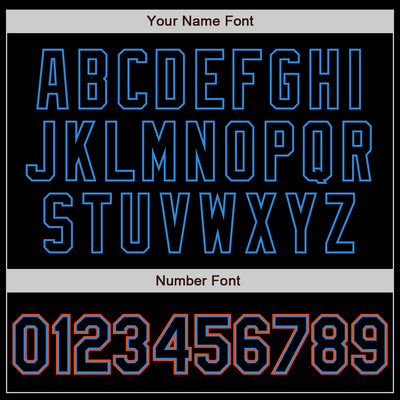 Custom Black Powder Blue-Orange Bomber Varsity Letterman Zipper Jacket