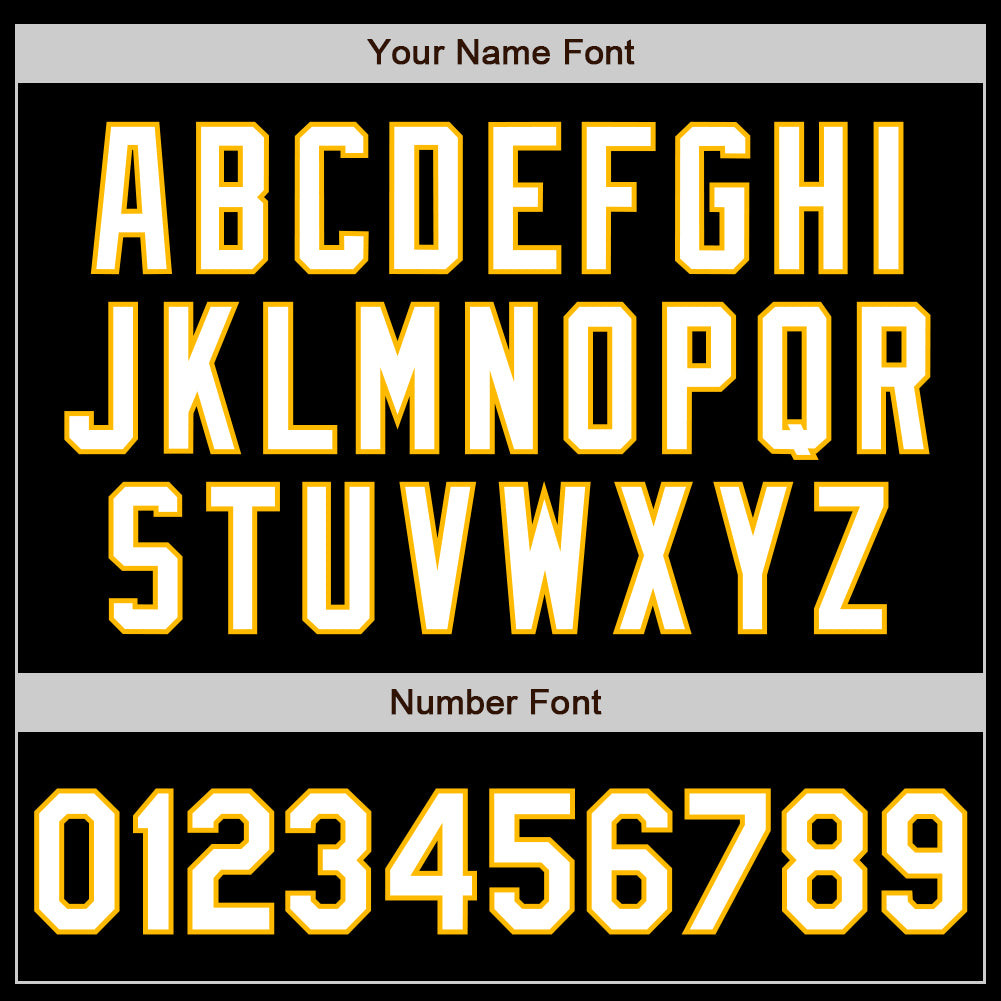 Custom Black Gold-White Bomber Varsity Letterman Zipper Jacket