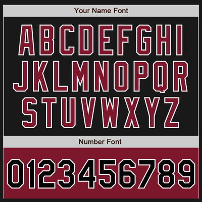 Custom Black Crimson-White Bomber Varsity Letterman Two Tone Zipper Jacket