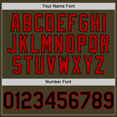 Custom Olive Black-Red Bomber Full-Snap Varsity Letterman Salute To Service Hoodie Jacket