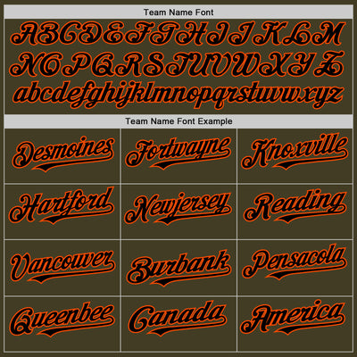 Custom Olive Black-Orange Bomber Full-Snap Varsity Letterman Two Tone Salute To Service Hoodie Jacket