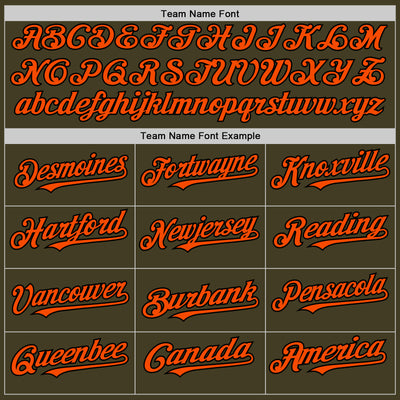 Custom Olive Orange-Black Bomber Full-Snap Varsity Letterman Two Tone Salute To Service Hoodie Jacket