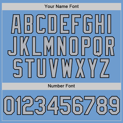 Custom Light Blue Gray-Black Bomber Full-Snap Varsity Letterman Hoodie Jacket