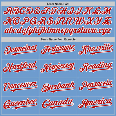 Custom Light Blue Red-White Bomber Full-Snap Varsity Letterman Hoodie Jacket