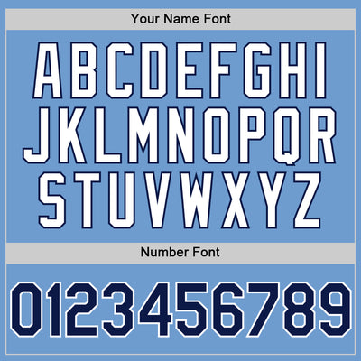 Custom Light Blue Navy-White Bomber Full-Snap Varsity Letterman Hoodie Jacket