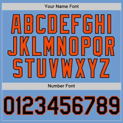 Custom Light Blue Black-Orange Bomber Full-Snap Varsity Letterman Two Tone Hoodie Jacket