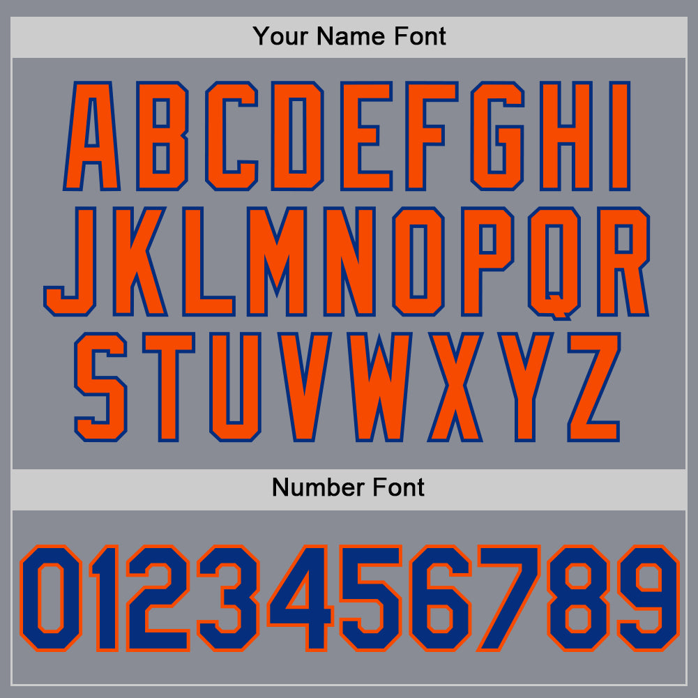 Custom Gray Royal-Orange Bomber Full-Snap Varsity Letterman Two Tone Hoodie Jacket