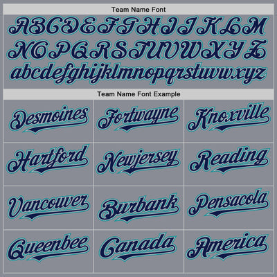 Custom Gray Navy-Teal Bomber Full-Snap Varsity Letterman Two Tone Hoodie Jacket