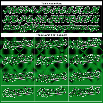 Custom Black Grass Green-White Gradient Square Shape 3D Pattern Design Bomber Full-Snap Varsity Letterman Hoodie Jacket